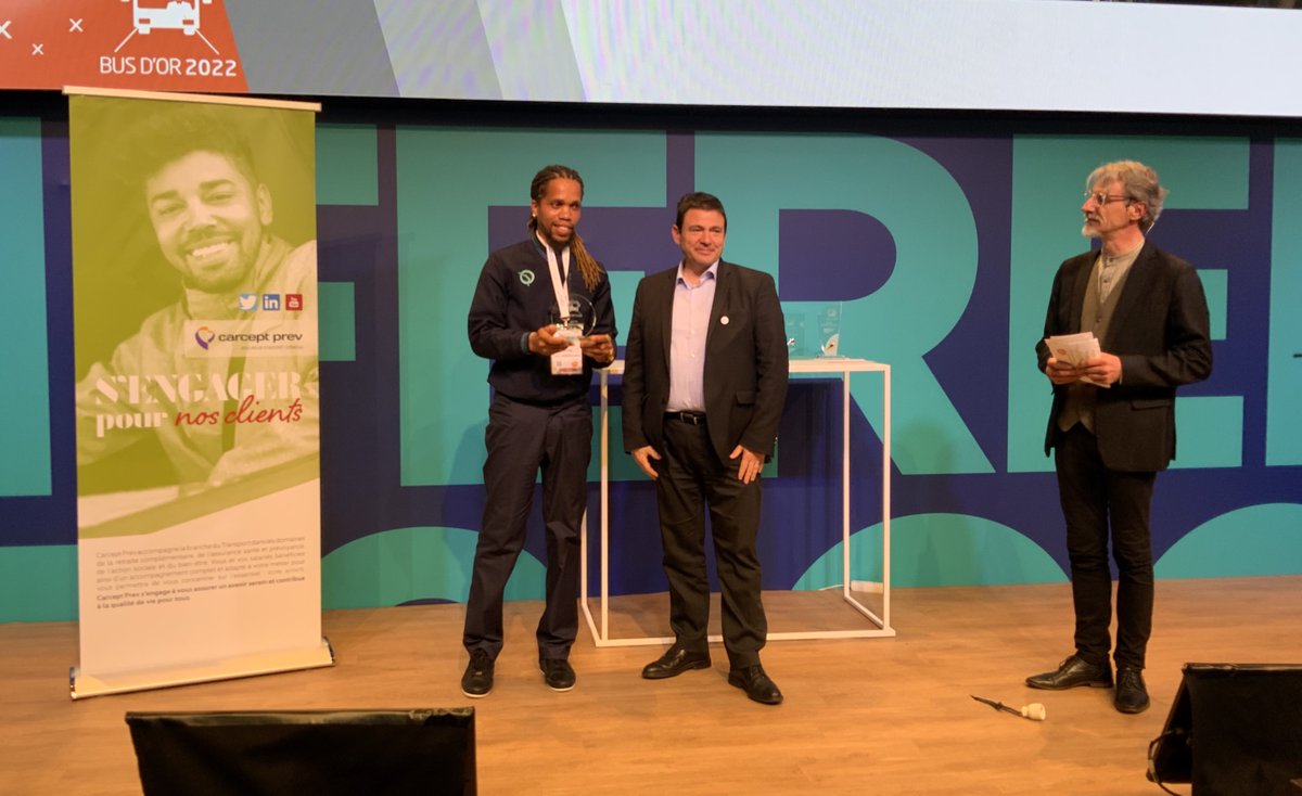 UTP_Fr's tweet photo. #EuMo2022
#BUSDOR 🚌
🥇🥈🥉Le prix du cinquième meilleur conducteur est attribué à Lionel LANDRY – PARIS - RATP – Centre Bus d’Aubervilliers
@RATPgroup
#conducteurdebus https://t.co/Xtm3lFZbQJ