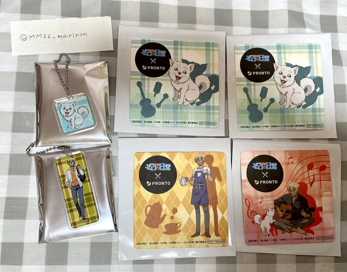 MM32_mariron's tweet photo. 【交換】プロント PRONTO 名探偵コナン ゼロの日常 ゼロティー コラボ アクキー ハロ 降谷 安室

【譲】画像1枚目コースター又はアクキー
【求】アクキーポアロ

＊郵送での交換 https://t.co/VfcYecCBC3