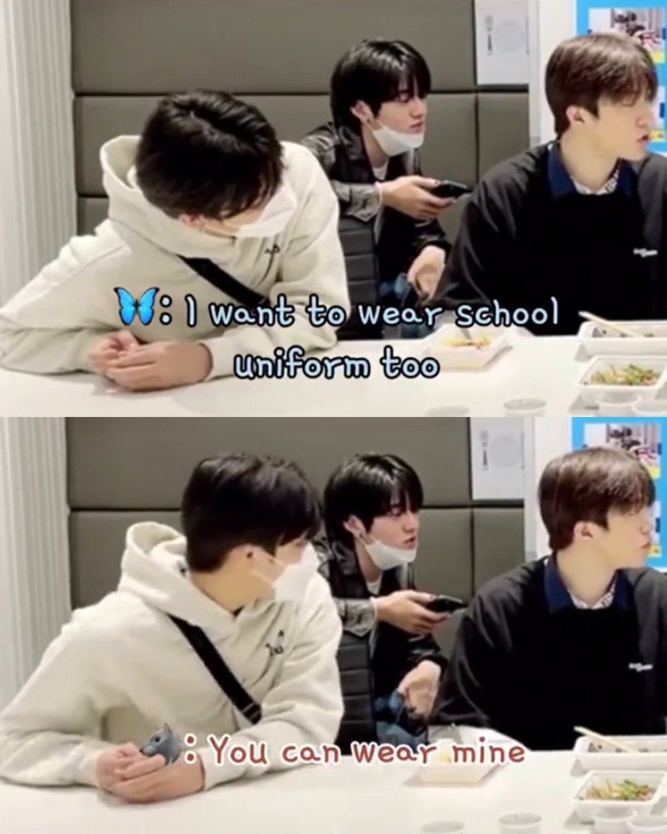 formainvocals's tweet photo. remember when jeongwoo said he is willing to lend his uniform to haruto since ruto said he didn't remember his school life and want to wear uniform again? look now 🥺 https://t.co/2rMgu8DgXh
