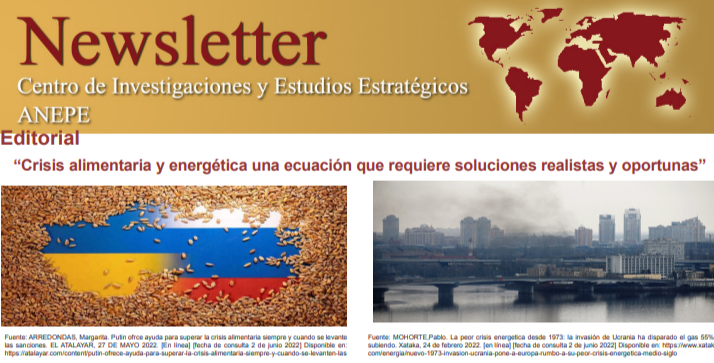 ANEPE_Defensa's tweet photo. [NEWSLETTER] “Crisis alimentaria y energética una ecuación que requiere soluciones realistas y oportunas” es el título del trabajo realizado por el @ciee_anepe 
Léelo aquí 👉 https://t.co/4kq5WnNVA8 https://t.co/fq3U6ezvJz