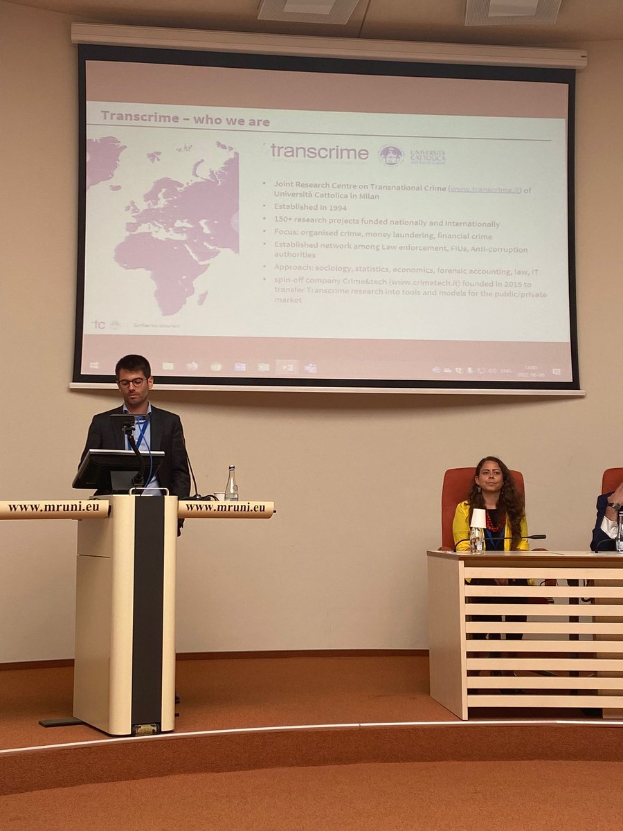 transcrime's tweet photo. At the #CepolConference, presenting our latest research projects and findings on financial crime trends 📈
@EU_CEPOL #digitalage #financialcrime
🎙️@AntonioBosisio and @maria__jofre. https://t.co/wtxFP4wL7K