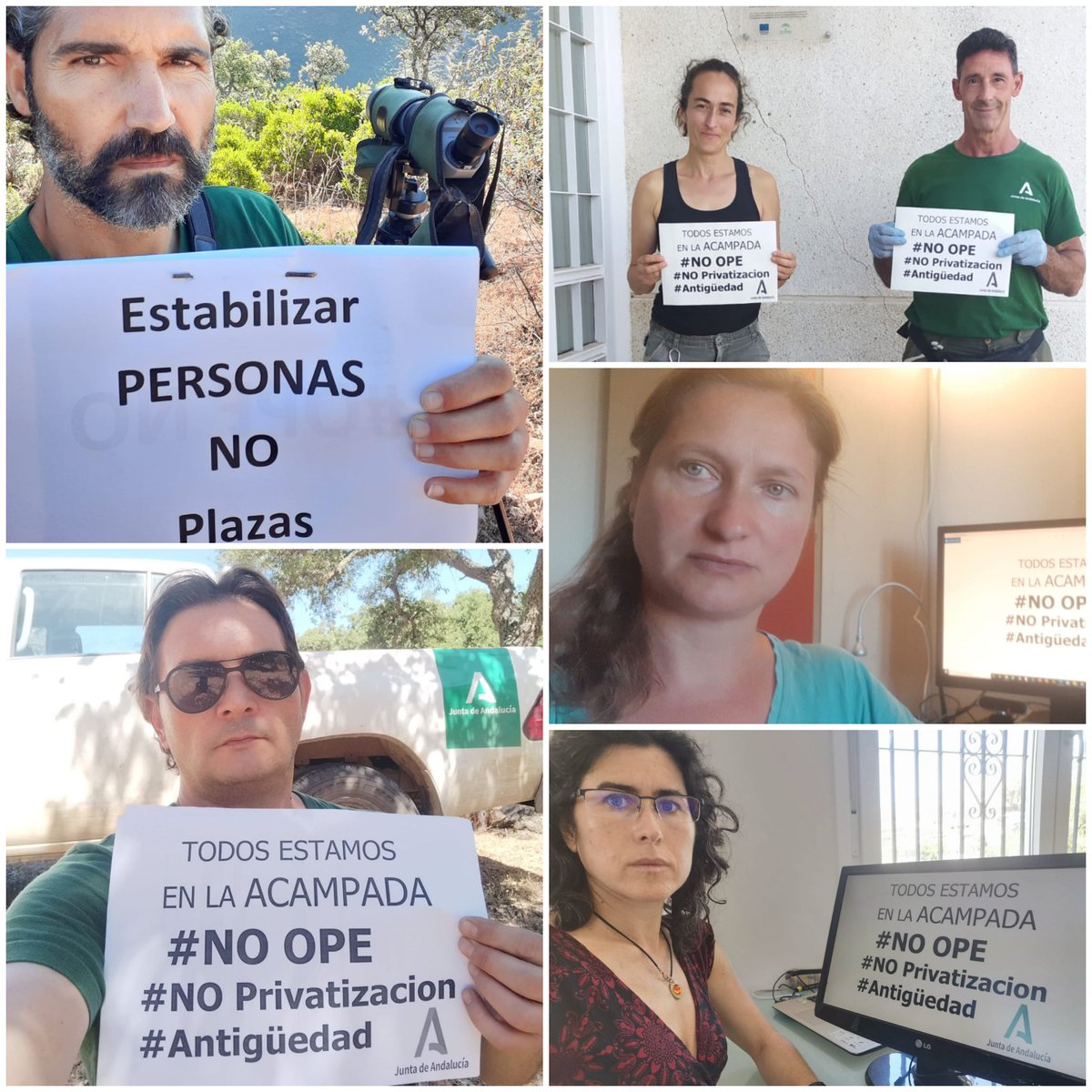 AtilaAmaya's tweet photo. Día 9 de acampada. Seguimos apoyando desde nuestros puestos de trabajo!! @CgtAmaya @MovimientoINFO3 @sibfiandalucia @AndaluciaAMAyA @CarmenCrespoPP @JuanMa_Moreno #antigüedad #OPE_NO #amayaenlucha https://t.co/p98T1F7xhf