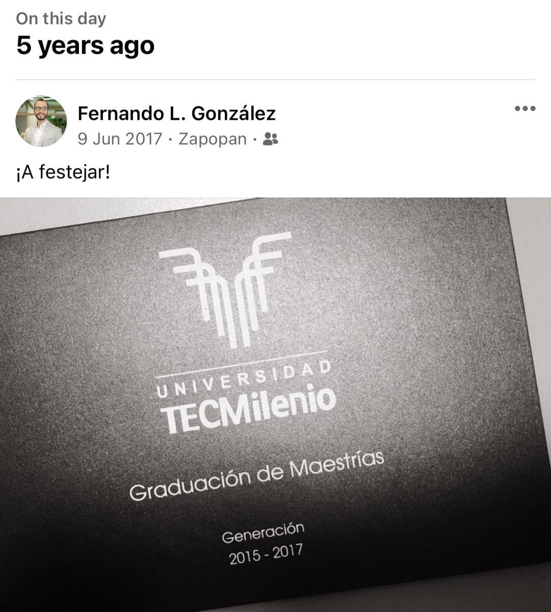 ferlop89's tweet photo. Hace 5 años que festejaba la graduación de mi primera Maestría. Y ahora, toca una nueva celebración.
¡Gracias @Tecmilenio por enseñarme tanto!
#EXATECMI #ORGULLOEXATECMI 💚 https://t.co/NFFScYGq96