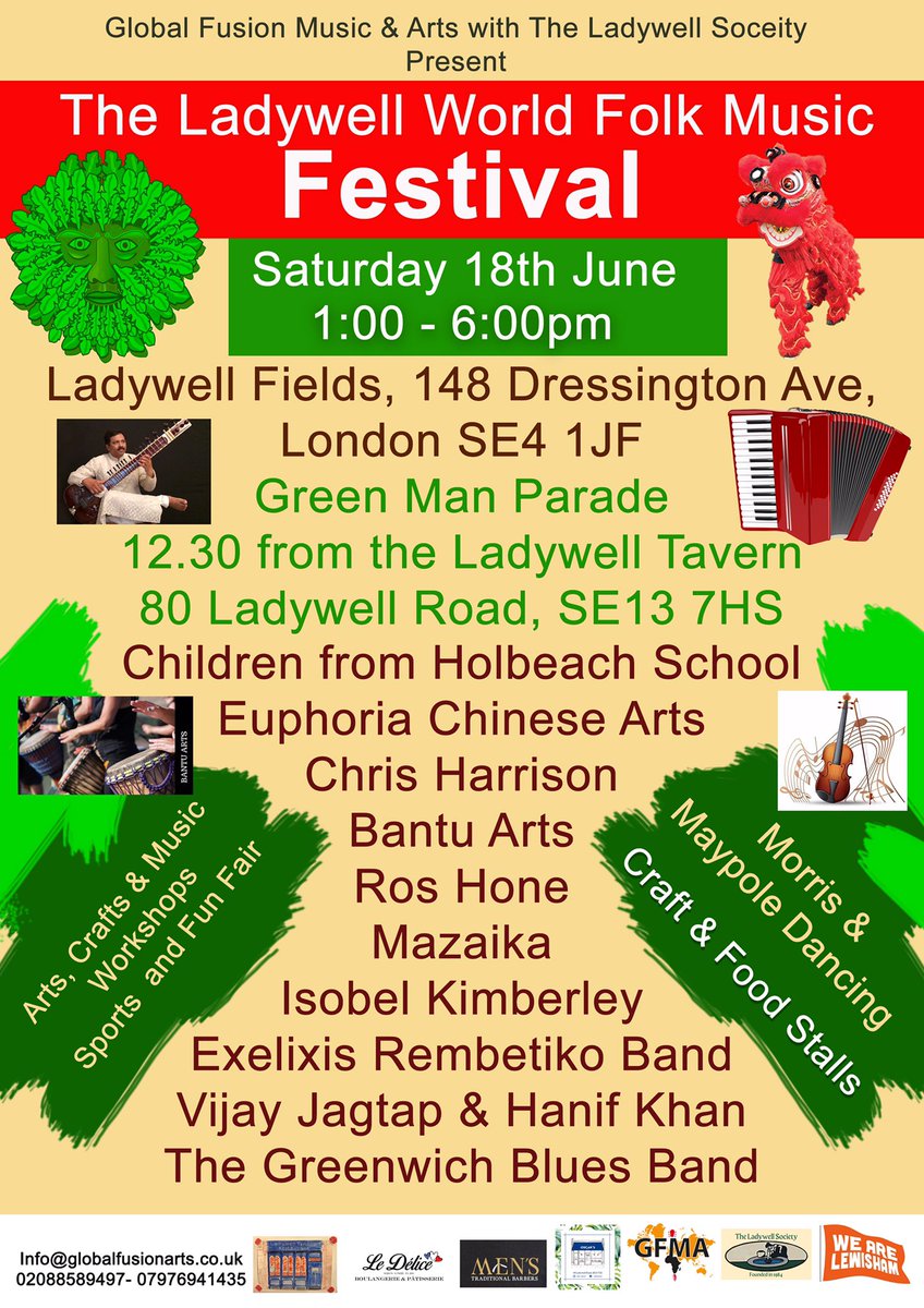 mikelondonse's tweet image. Ladywell World Folk Music Festival is on Saturday 18th from 12:30 (parade start) till 6. Should be great day out! @SocietyLadywell @LadywellLive @LadywellWomen @BetterLadywell @LovingLadywell @HopcroftForum @GloblFusionArts @Love_Catford @LewishamCouncil @catford_se6 @Broc_Soc