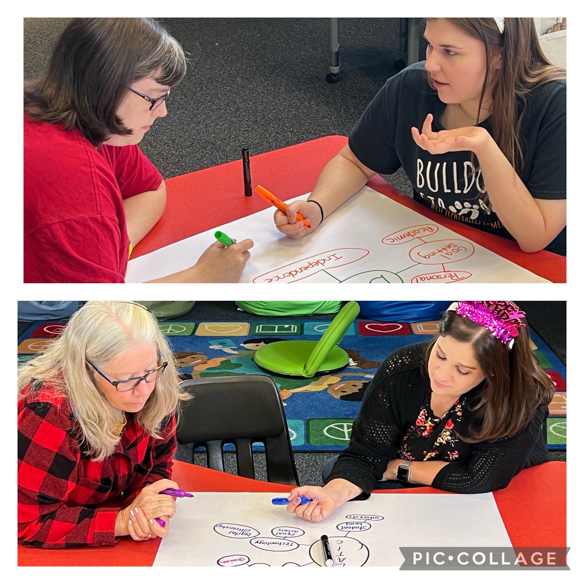Tanya_IDE's tweet photo. Engaging in #ConnectiveThinking this morning @WZESBulldogs #LATIC training to experience the power of making connections between what may at first seem like disparate ideas. #ExecutiveFunction #SocialAwareness #LATICrocks #DeeperLearning #WeWearBirthdayCrowns https://t.co/wptXqMkns1