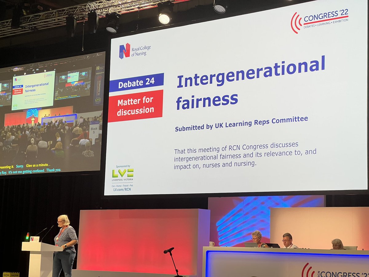 Debate 24 and final debate of #RCN22 Matter for discussion - Intergenerational Fairness submitted by UK Learning Reps Committee and asks that intergenerational fairness and it’s relevance to, and impact on, nurses and nursing #RCNNI_NRN <a href="/RCN_NI/">RCN Northern Ireland</a> <a href="/theRCN/">The RCN</a> <a href="/RCNNRN/">RCN Newly Registered Nurses</a> <a href="/RCNNI_Students/">RCN NI Student Ambassadors</a>
