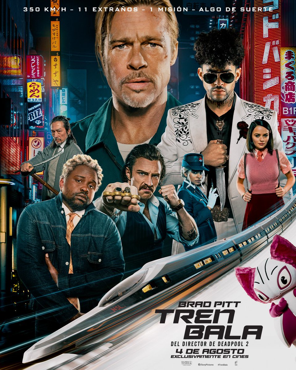 SonyPicturesMX's tweet photo. Solo hay una manera de salir de este tren: a través de todos ELLOS. #TrenBala exclusivamente en cines este 4 de agosto. https://t.co/Od00mxclcV