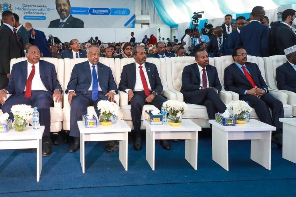 Congratulation to HE President Uhuru for the visit to Somalia for inauguration of their new President HE Hassan Sheikh Mohammud. 
New dawn for relations between the two sister nations.
<a href="/StateHouseKenya/">State House Kenya</a>