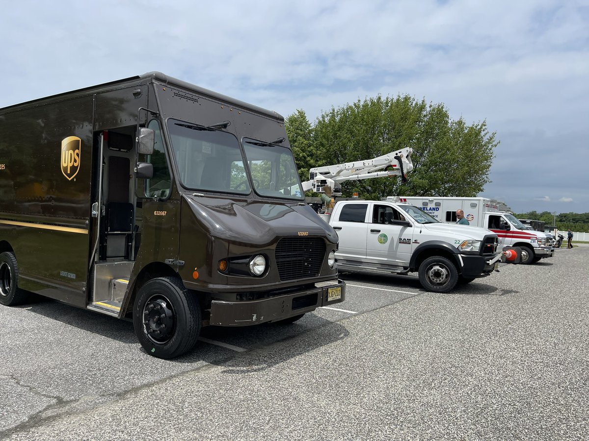 VEHICLE DAY! Safety committee members Dave Burgos and Taylor Marino attend Vehicle Day at the Mennies School in Vineland. Each child walked thru the package car using 3 Points of Contact, grabbed a toy, and back out of the vehicle using 3 points of contact. - Randy DeRosa