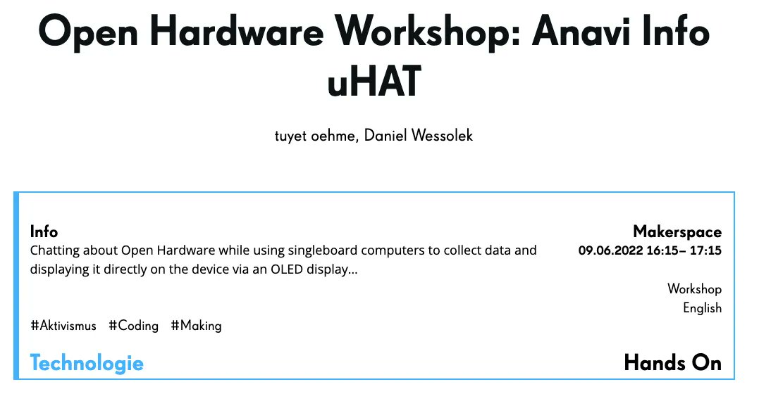 Global Innovation Gathering (@wearegig) on Twitter photo Coming up in 15 min at the #rp22 #makerspace; Open Hardware Workshop: Anavi Info uHAT w/ tuyet oehme & <a href="/wessolek/">n͓̽i͓̽e͓̽l͓̽e͓̽k͓̽ ♥️📠️</a> re-publica.com/de/session/ope… #DistributedDesignPlatform #CreativeEurope #wearegig #rp22 <a href="/ddesignplatform/">Distributed Design</a> <a href="/republica/">re:publica</a> <a href="/prototypes4euro/">Prototypes for Europe e.V.</a> Coming up in 15 min at the #rp22 #makerspace; Open Hardware Workshop: Anavi Info uHAT w/ tuyet oehme & <a href="/wessolek/">n͓̽i͓̽e͓̽l͓̽e͓̽k͓̽ ♥️📠️</a> re-publica.com/de/session/ope… #DistributedDesignPlatform #CreativeEurope #wearegig #rp22 <a href="/ddesignplatform/">Distributed Design</a> <a href="/republica/">re:publica</a> <a href="/prototypes4euro/">Prototypes for Europe e.V.</a>