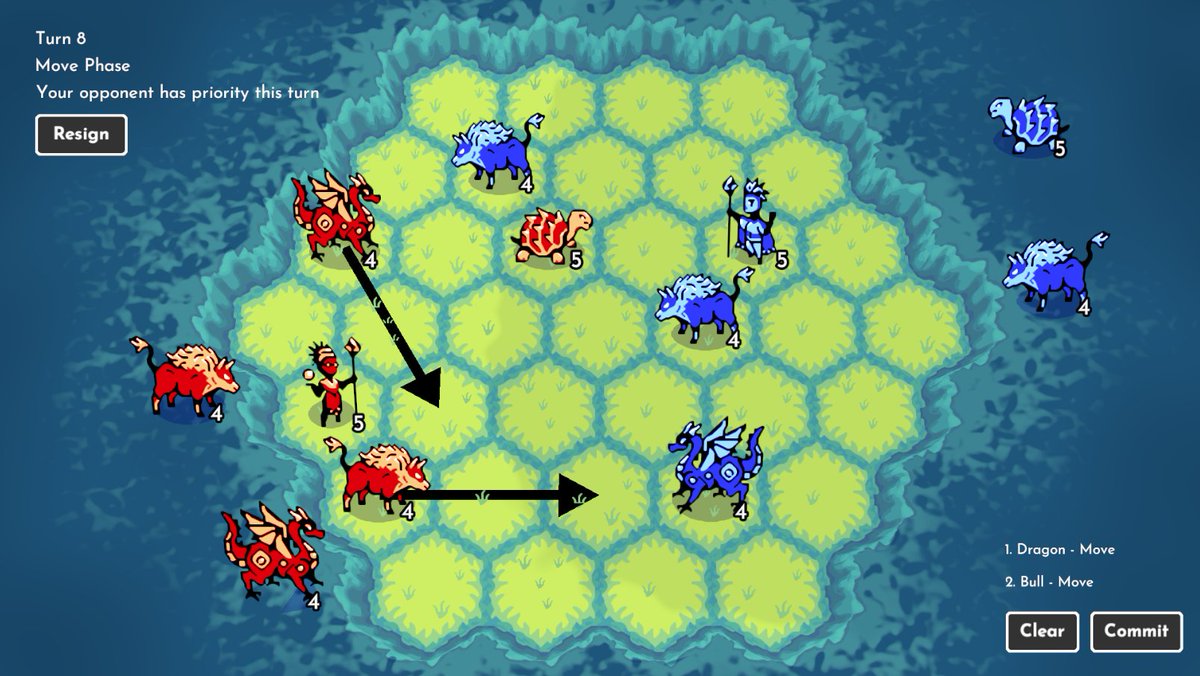 MattDavisGames's tweet image. Hey, cool to see your new game!

Making a competitive monster-battling tactics game. Both players take their turn at the same time, then commit and watch them unfold.
It's all about combining monsters' abilities and predicting your opponent!

(#2is new WIP art)
#TurnBaseDThursday