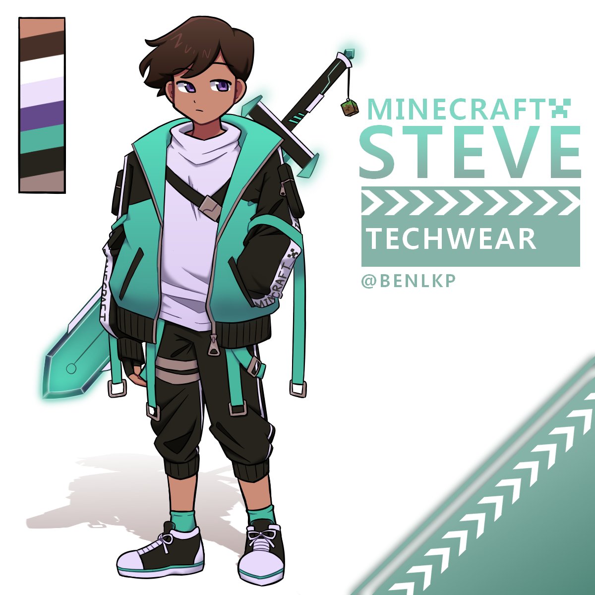 BenLKP's tweet photo. Minecraft meets techwear? Why the hell not 😌

#Minecraft #Minecraftsteve #Steve #Minecraftfanart #Techwear https://t.co/GxniNL1P4c