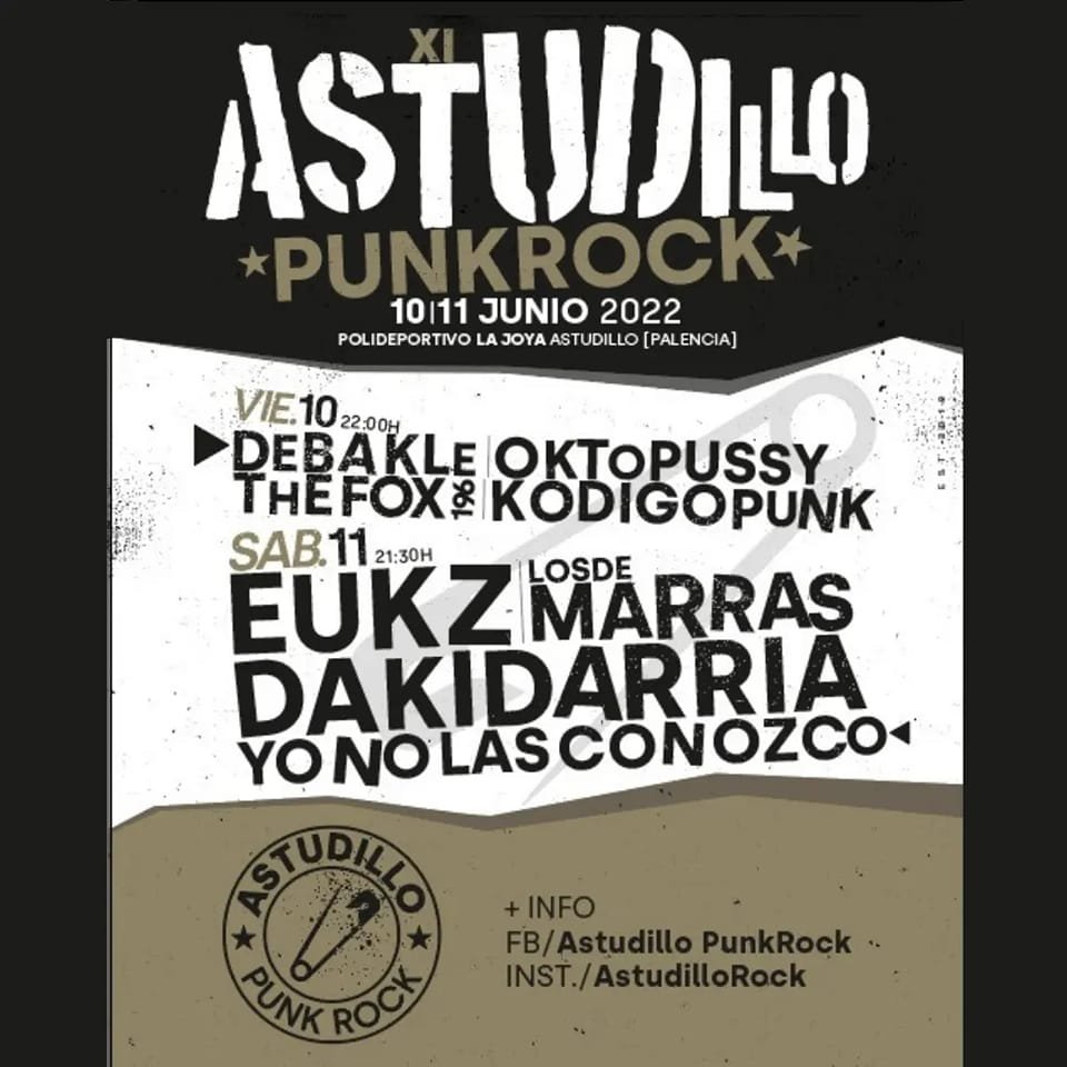 TheFox196's tweet photo. Familia, mañana vamos a estar en el Astudillo Punk Rock (Palencia) 🤟 Os invitamos a todos a que vengáis, estamos hiperenchichados, tbh 💚@AstudilloPunk
🎟️ https://t.co/gr1gYOwlFh #Debakle @Oktopussy_Band #KodigoPunk @eukzspace @losdemarras @Dakidarria @YoNoLasConozco https://t.co/JfsJaYAtiK