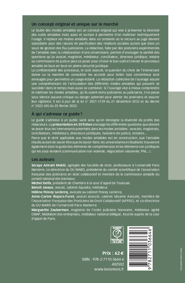 Nous sommes heureux et fiers d'annoncer que notre associé 
<a href="/BenoitJavaux/">Benoit Javaux</a> a co-rédigé l'édition 2022/2023 du Guide des Modes Amiables de Résolution des Différends, parue aujourd'hui chez LexisNexis, avec le Pr. Soraya Amrani-Mekki ainsi que d'autres avocats et juges #squadra