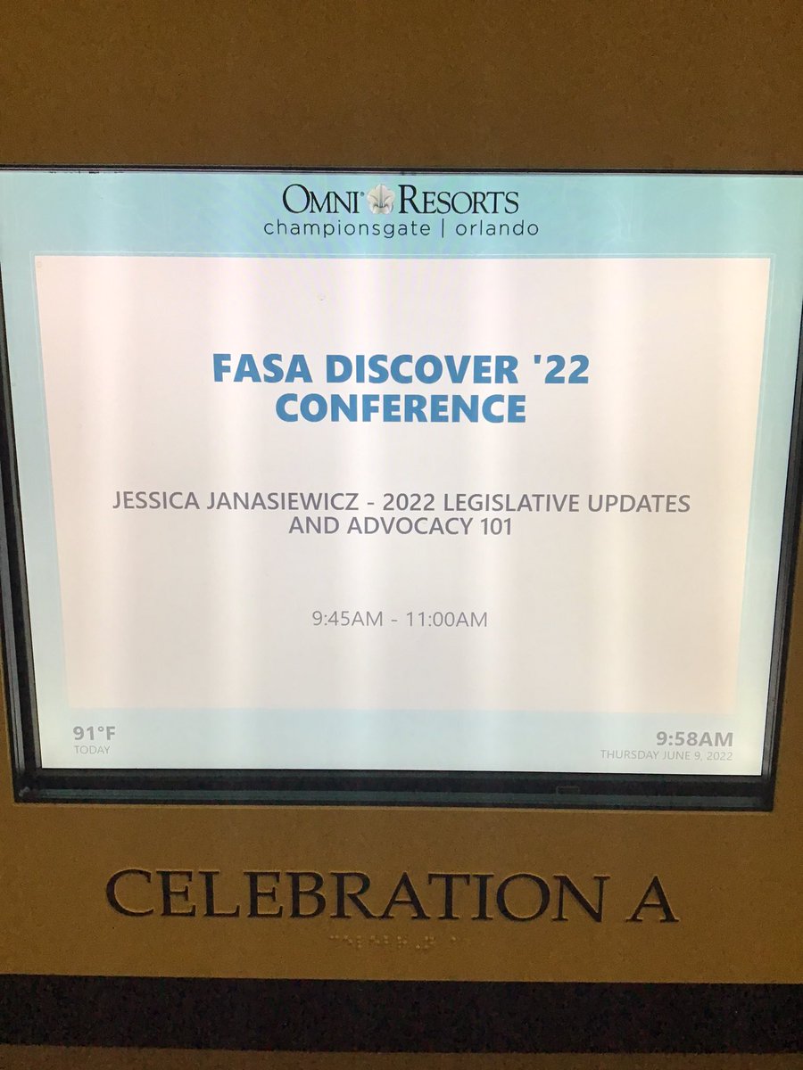 SchoolLeadersFL's tweet photo. Jessica Janasiewicz presenting “2022 Legislative Updates and Advocacy 101”. #FASAConf #Discover22 https://t.co/C0UTIWswWS