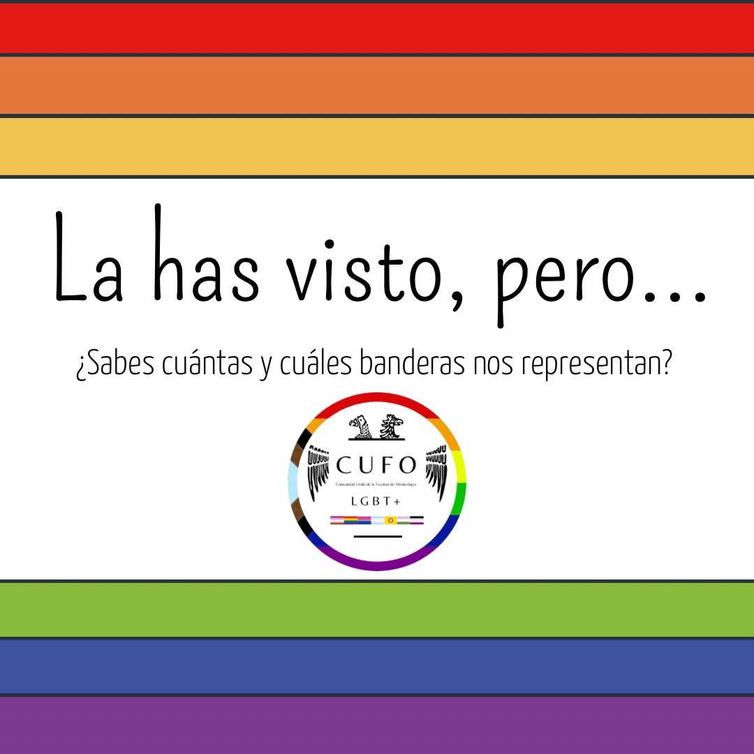 cufo_lgbt's tweet photo. La has visto, pero...

¿Sabes cuántas y cuáles banderas nos representan? 🏳️‍🌈

❤️🧡💛💚💙🖤🤎💖🤍

#lgbt #pridemonth #pride #pride #odontopride #cufo #facodonto #orgullo #banderalgbt #unam #prideunam https://t.co/bSZIUIgwuV