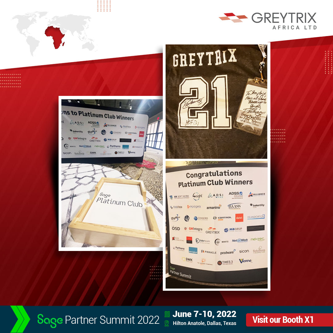 GreytrixAfrica's tweet photo. #GreytrixAfrica stands tall and proud๐ชas โThe Platinum Club Winnersโ ๐ for excellent Partner Services. Thank you @Sage for appreciating and recognizing our efforts! ๐
@NitinChandure
#SagePartnerSummit #BuildConnectDeliver @SagePartners @Sage_Africa @SageMiddleEast
@greytrix https://t.co/hZ7HuPplI9