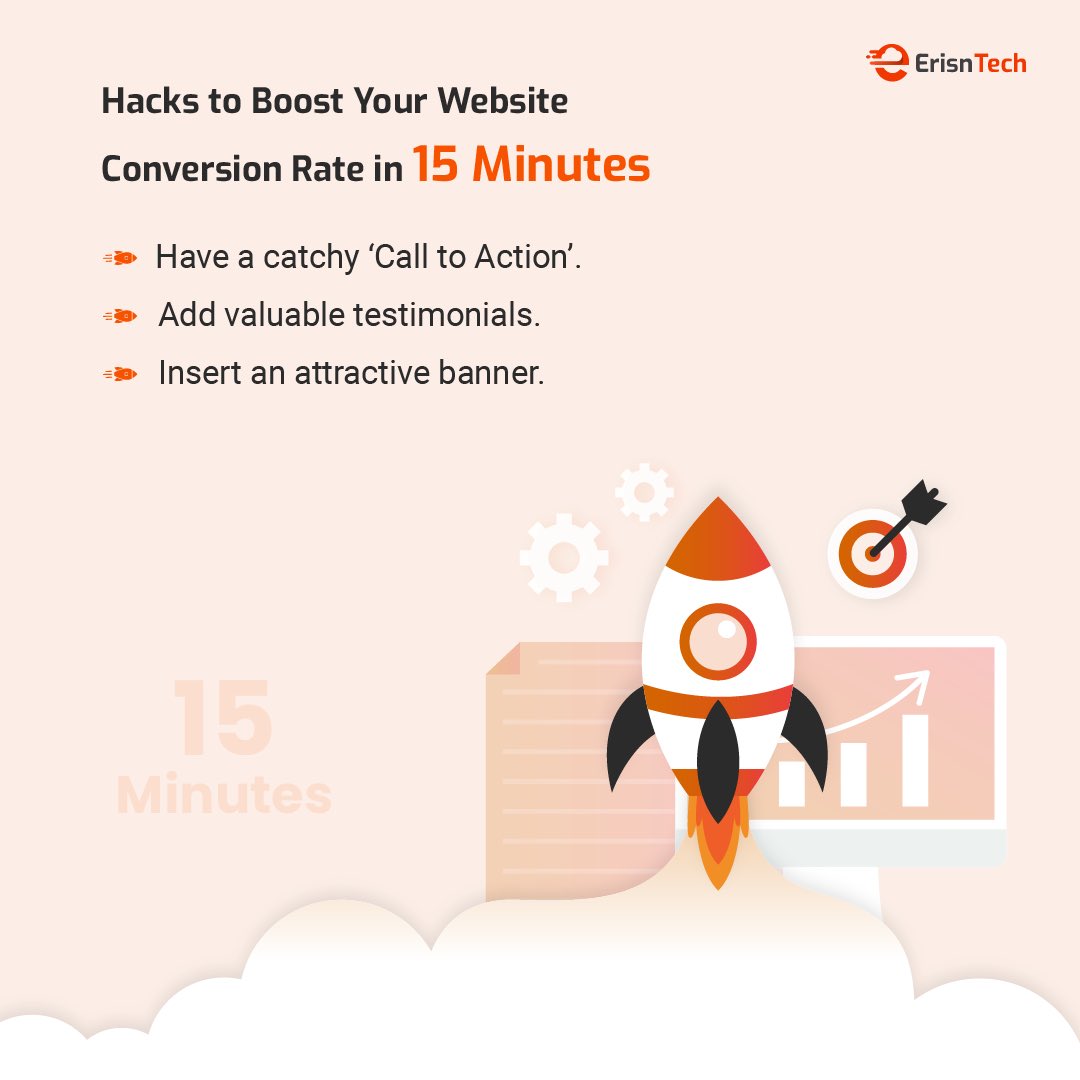 erisntechpvtltd's tweet photo. Get smart and include these 3 hacks to boost your website conversion rate. Follow us for more tips and tricks!

#website #websitedesign #websitedevelopment #websitedesigner #websitebuilder #websitecreation #websitedeveloper #websitetips #websiteservices #erisntech https://t.co/CA2zjcy77p