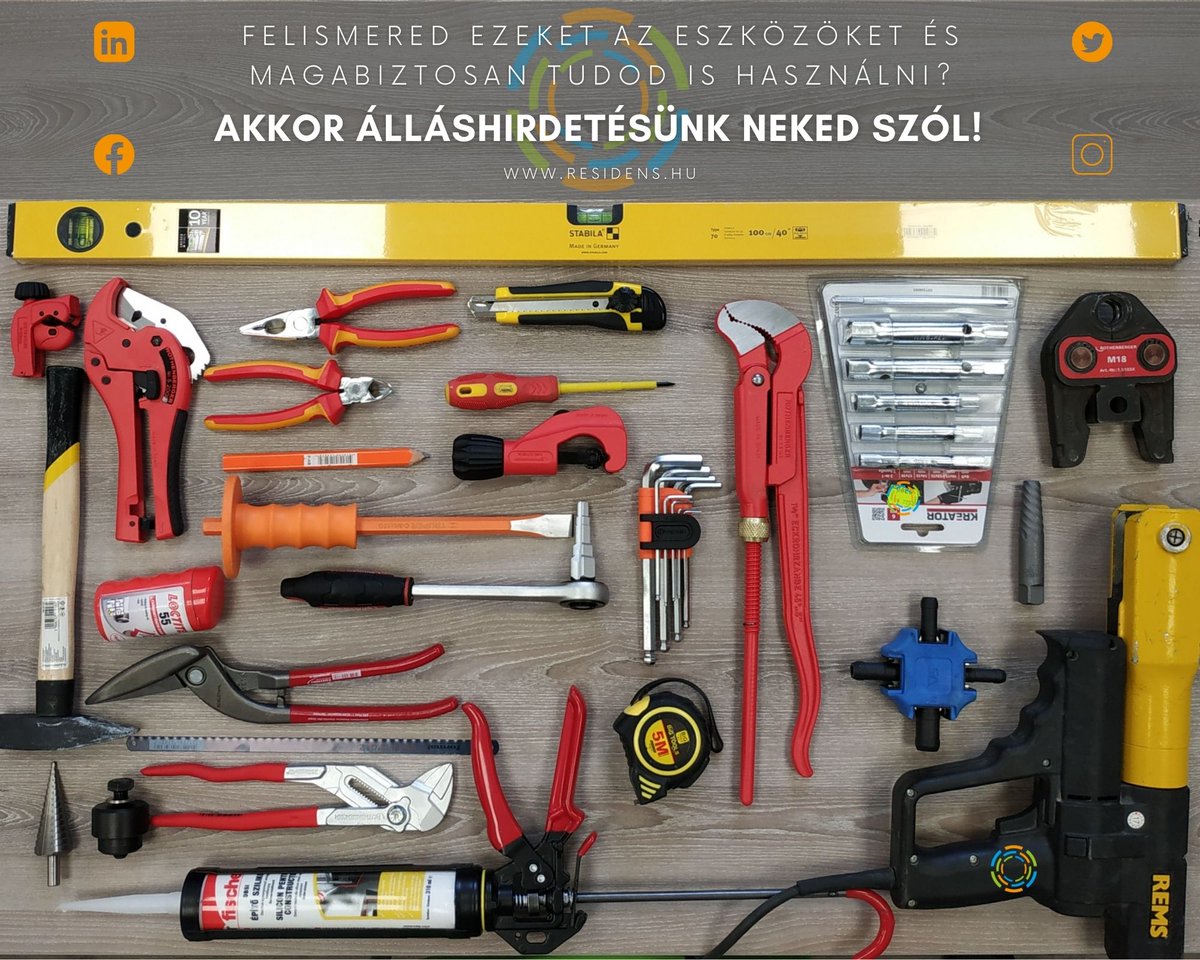 ResidensK's tweet photo. #KARBANTARTÓ munkatársat keressük 🧐
Aki #magabiztosan végzi el a feladatát, #csőszerelő, #felelősségteljes és szeretne egy szuper #csapat része lenni 😎
#Jelentkezz, ha magadra ismertél, vagy oszd meg ismerőseiddel és azzal, aki eszedbe jutott!
#workplace #Job #Szeged https://t.co/NJg72wCvSm