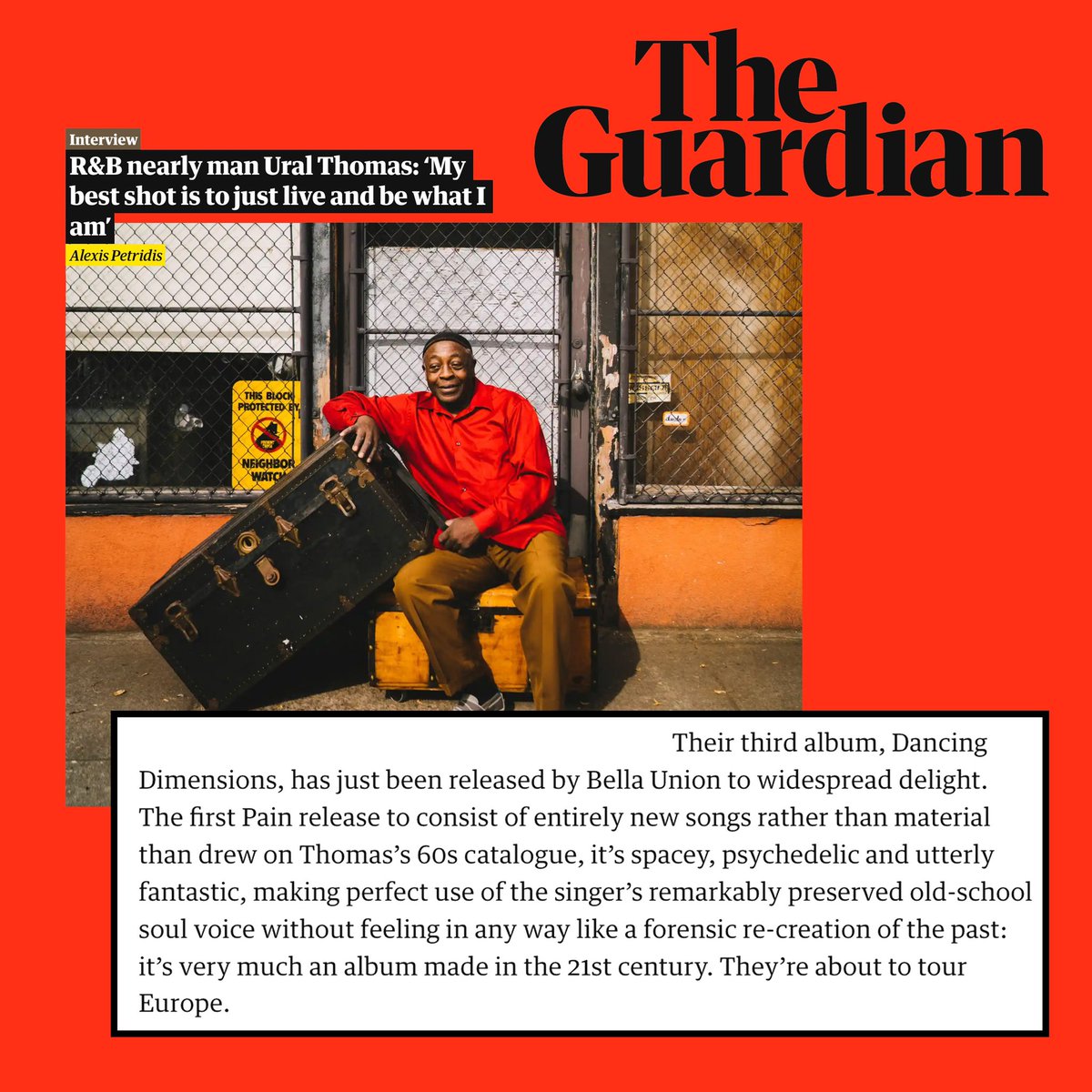 Ural Thomas & The Pain (@uralthomas) on Twitter photo Thank you <a href="/guardian/">The Guardian</a> for the interview - full piece here: theguardian.com/music/2022/jun… ❤️ Thank you <a href="/guardian/">The Guardian</a> for the interview - full piece here: theguardian.com/music/2022/jun… ❤️