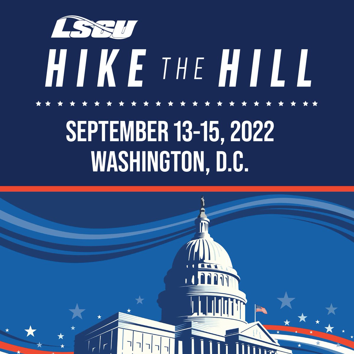theleagueofcus's tweet photo. Save the date for this year’s Hike the Hill, which will be held September 13 – 15 in Washington, D.C.! Join credit union leaders from across Alabama, Florida, and Georgia in advocating for the financial well-being of our 10.4 million credit union members. More information soon! https://t.co/skmIM2AJcM