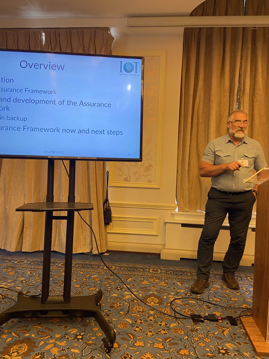 IoT Security Foundation (@news_iotsf) on Twitter photo Assurance Framework Working Group Leader Trevor Hall discussing the evolution and content of the Framework at <a href="/IoT_SF/">IoT Security Foundation</a> Plenary 32 #iot #assurance #iotsf Assurance Framework Working Group Leader Trevor Hall discussing the evolution and content of the Framework at <a href="/IoT_SF/">IoT Security Foundation</a> Plenary 32 #iot #assurance #iotsf