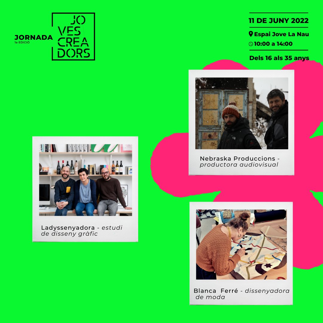 1ª Jornada de la xarxa de joves creadors: seguim presentant-vos algunes de les persones amb qui compartirem espai aquest dissabte a la primera Jornada de la Xarxa de Joves Creadors a l'#EspaiJoveLaNau
Més informació i inscripcions gratuïtes aquí: 
joventut.vilafranca.cat/agenda/1a-jorn…