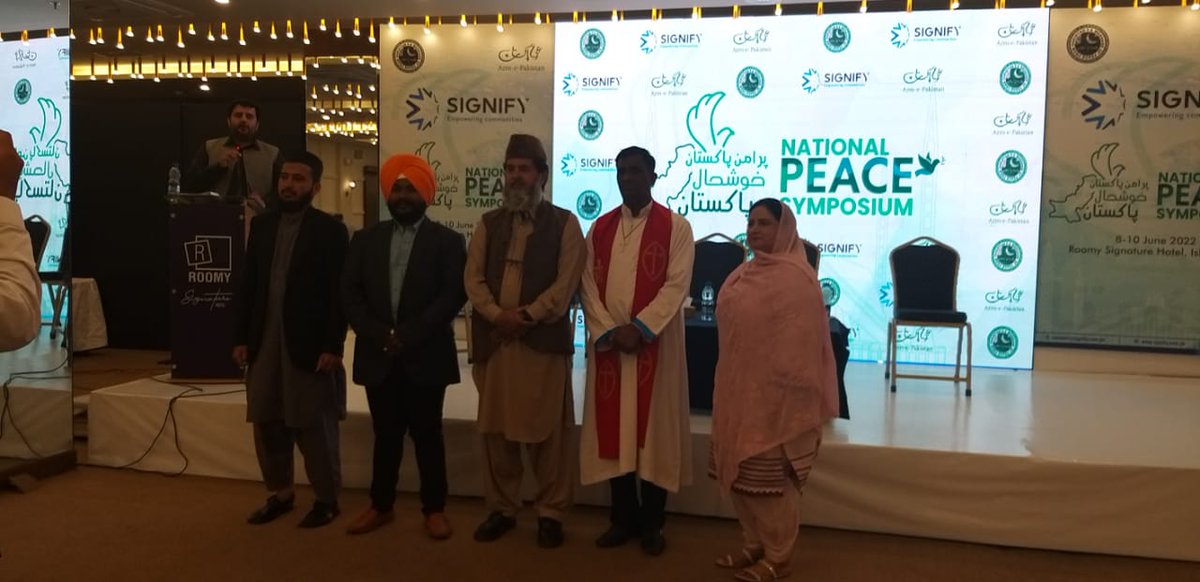 Day one of #NationalPeaceSymposium 
Panel discussion on the 'Role of religious leaders in championing peacebuilding initiatives in collaboration with the civil society.'
Stepping towards #PuramanPakistan
@SignifyEC @PaighamePak @