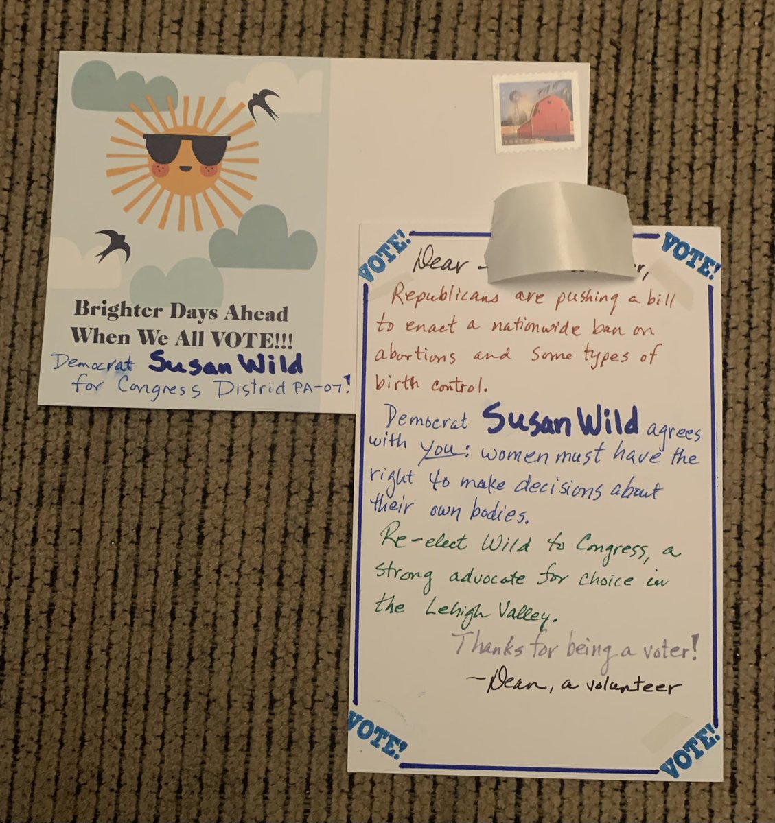 drinmd64's tweet photo. Well, hello Pennsylvania! It’s been a minute, but I’m back! The 10 on the left are going to District 7 to help re-elect Susan Wild to Congress, while the 10 on the left are going to District 8 yo help re-elect Matt Cartwright. Go blue PA! #ActivateVote https://t.co/PJzBp2QiUB
