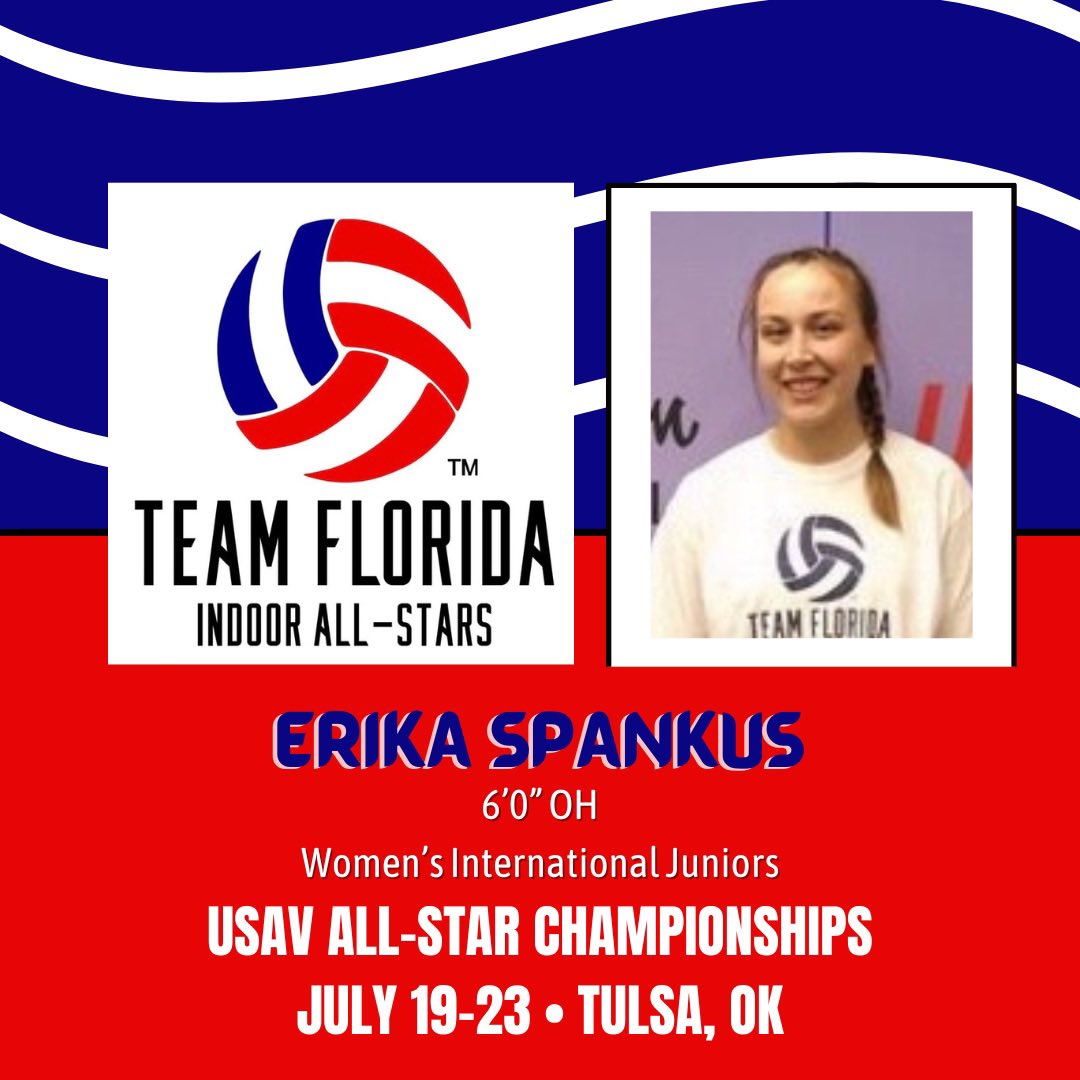 erikaspankus's tweet photo. Super excited to compete in the USAV All Star Championships for the @floridaregion! The Championships will be held in Tulsa, OK on July 19-23.
#floridaregion #volleyball #usavolleyball #usavhp https://t.co/AJVIduGf18