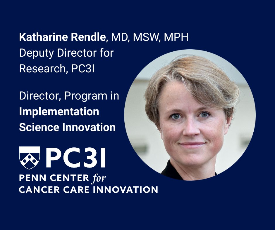 PC3Innovation's tweet photo. We congratulate PC3I Faculty @kate_rendle on her appointment as Deputy Director of Research &amp; Director of PC3I’s Program in Implementation Science Innovation.
🔍Learn more about Dr. Rendle: https://t.co/Rnu6fcDkNI
➕Follow us to hear more about our work in #impsc #innovation. https://t.co/0ht9oQGOq0