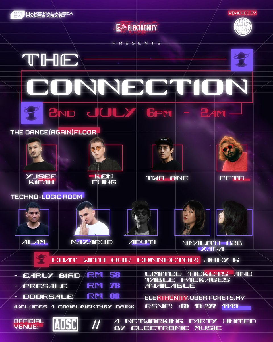 Strengthening our community starts with THE CONNECTION. 💫 Join us on the 2nd of July as we bridge the gap between the mainstream &amp; the underground, bringing the community together through the #MakeMalaysiaDanceAgain movement. 🇲🇾 Tix &amp; table packages available now! Link in bio.