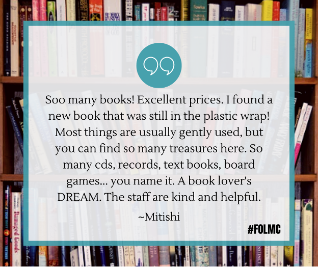 FOLMC's tweet photo. We couldn’t have said it better ourselves, Mitishi! Thanks for your kind words. 

Have you recently visited our Rockville and/or Wheaton bookstores? Leave us a note and tag #FOLMC. https://t.co/ocmD4K7vAT