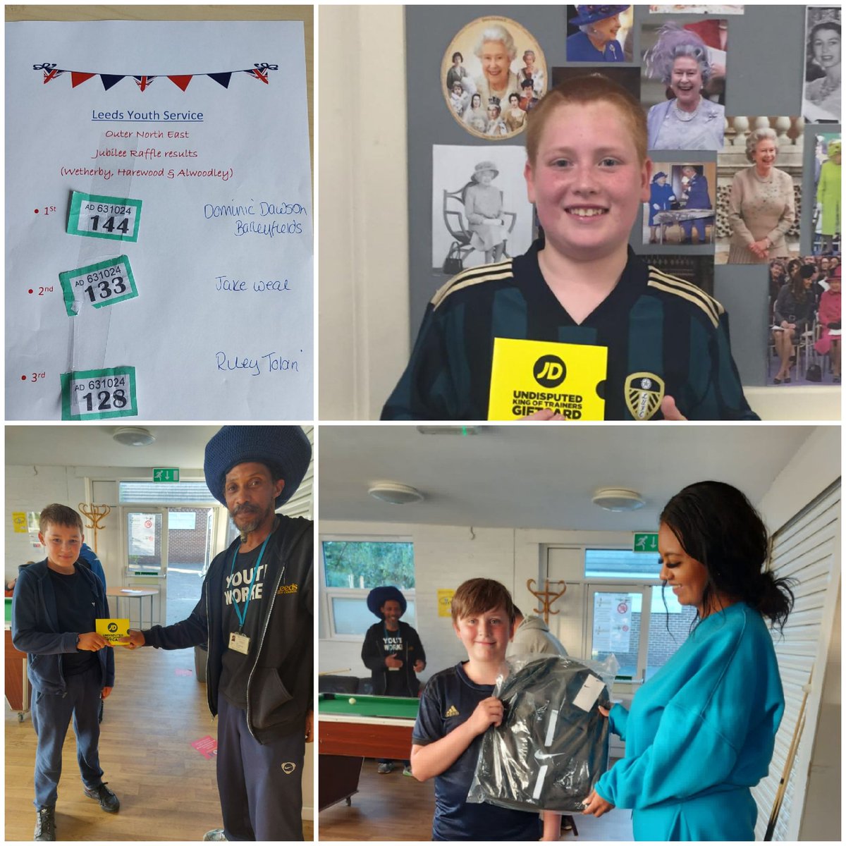 YouthServiceLCC's tweet photo. Our #Youthwork team ran a #Jubilee raffle across the #EastNorthEast for several weeks Awarding raffle tickets for a range of positive achievement, action & engagement
Last night our #OuterNorthEast team delivered prizes to #Youngpeople from our #Barleyfields group
#YouthWorkLeeds https://t.co/Hjkn6cu0Ig