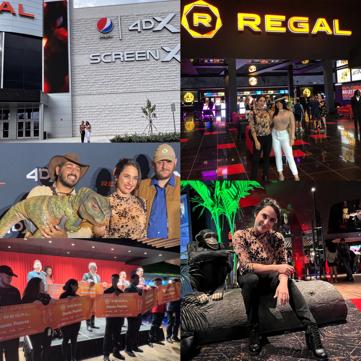 LisTham_'s tweet photo. Congratulations @regalmovies Dania Pointe! NOW OPEN! 🎉 This is such a massive theater &amp; VIP experience with 4DX, ScreenX, RPX, Dolby Atmos surround sound, and more 😱 We got to watch Jurassic World Dominion in 4DX &amp; it was CRAZY! NO WORDS!🦖@thesuperadi1 #JurassicWorldDominion https://t.co/ju8wyTVoAA
