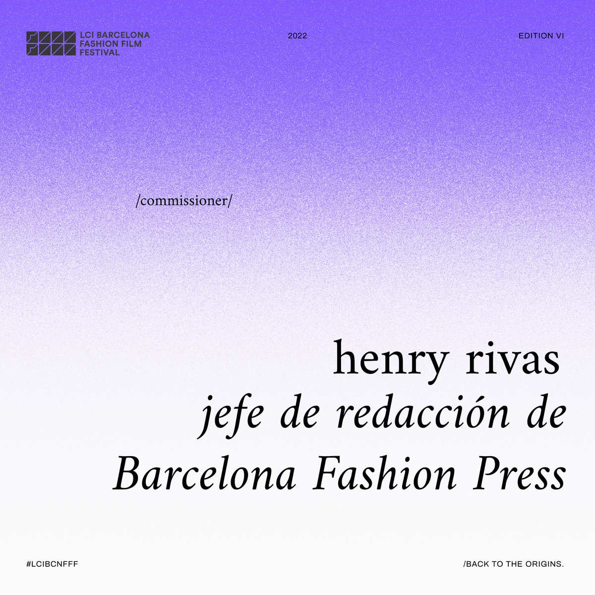 LCI BCNFFF (@lcibcnfff) on Twitter photo COMISIONADO TEAM✨
Henry Rivas, por tercer año consecutivo, formará parte de un equipo de profesionales que, con su experiencia en el sector de la moda, van a poder valorar las candidaturas de la mejor manera.
¡Equipazo para este año!🤩🤩
<a href="/LCI_Barcelona/">LCI Barcelona</a> @museudeldisseny COMISIONADO TEAM✨
Henry Rivas, por tercer año consecutivo, formará parte de un equipo de profesionales que, con su experiencia en el sector de la moda, van a poder valorar las candidaturas de la mejor manera.
¡Equipazo para este año!🤩🤩
<a href="/LCI_Barcelona/">LCI Barcelona</a> @museudeldisseny