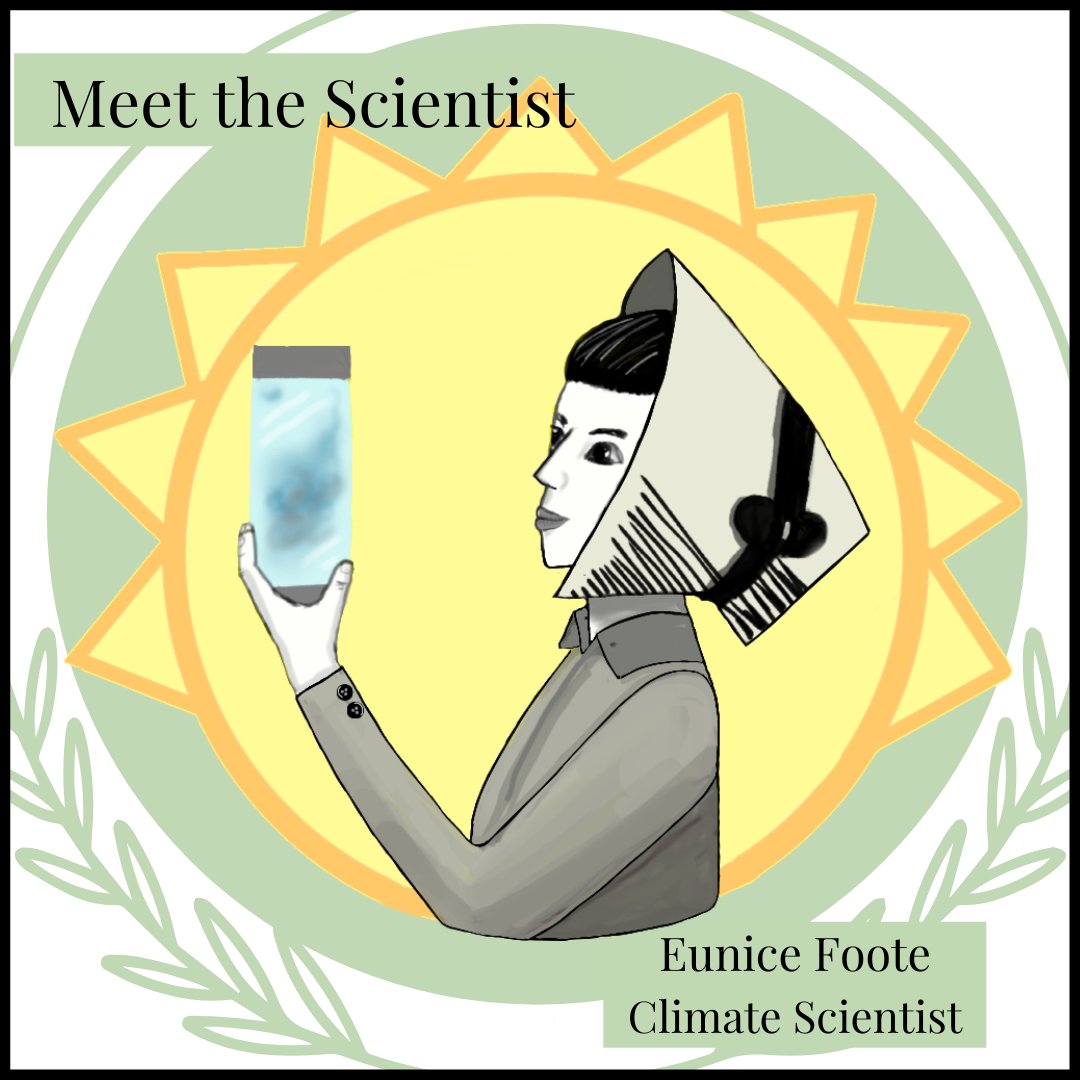wowstem's tweet photo. You may have heard of the greenhouse effect, but what about the woman #ClimateScientist who discovered it? Her name was Eunice Foote.

As a woman in the 1850s, she couldn't pursue a job in science, so she learned and conducted experiments from her home.

#womeninSTEM #scicomm https://t.co/cXjNqAlGSe