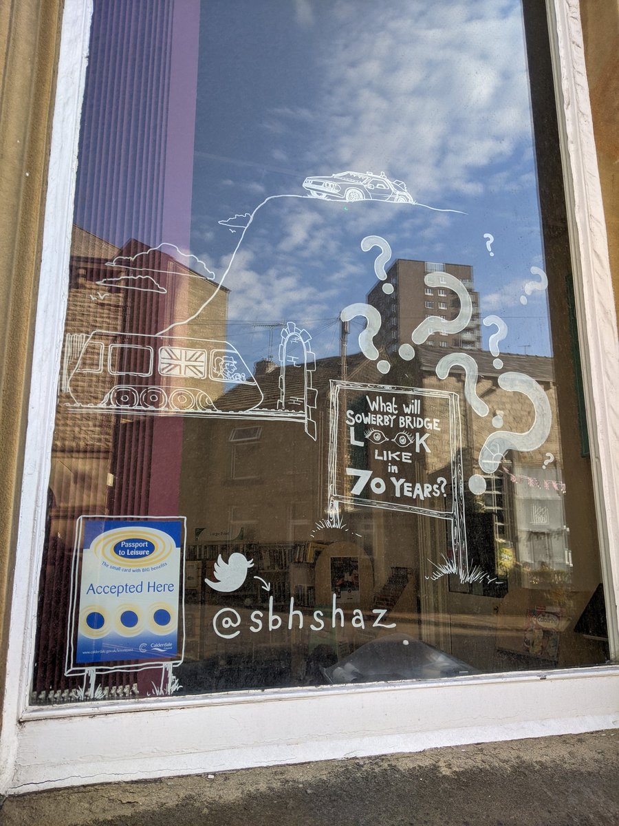 Beka H (@beka_haytch) on Twitter photo Day 3 of 3 <a href="/CMBClibraries/">Calderdale Libraries</a> #SowerbyBridge Library... And I managed to finish all 6 windows (with a little nod to <a href="/BacktotheFuture/">Back to the Future™</a>... What can I say? I'm an 80s kid). Here are (some of) the final, scribed #illustrations for <a href="/sbhshaz/">Sowerby Bridge High Street Heritage Action Zone</a>'s #Jubilee celebration... Day 3 of 3 <a href="/CMBClibraries/">Calderdale Libraries</a> #SowerbyBridge Library... And I managed to finish all 6 windows (with a little nod to <a href="/BacktotheFuture/">Back to the Future™</a>... What can I say? I'm an 80s kid). Here are (some of) the final, scribed #illustrations for <a href="/sbhshaz/">Sowerby Bridge High Street Heritage Action Zone</a>'s #Jubilee celebration...