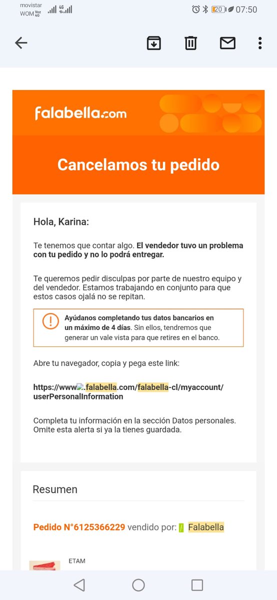 karisaavedraz's tweet photo. @FalabellaAyuda volvi a caer!!! Compre con ustedes otra vez pq don los únicos que venden esa marca, pero resulta que me cancelaron mi pedido , no quiero cancelarlo por.ultimo cambien el color yme mantienen la talla,  me da igual el color pero quiero mi compra! https://t.co/7PNbndRS5A