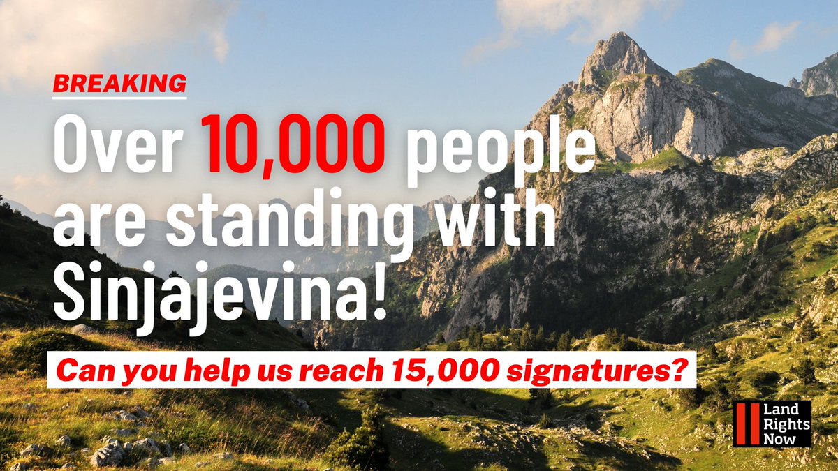 Huge milestone reached today! 🙌
Over 10K people have signed our petition demanding the gov. of Montenegro respects #LandRights of local communities in Sinjajevina and cancels the military training ground.
Help us reach 15K signatures to #SaveSinjajevina👉bit.ly/3QavKAM