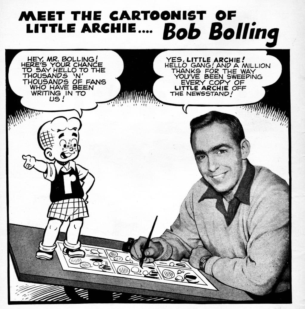 pellertweeto's tweet photo. Happy Birthday to Bob Bolling, 94! His run on Little Archie is up there with the likes of Carl Barks on the duck books. A one of a kind talent, legend and such a great sense of humor! #littlearchie https://t.co/csztn9Y70i