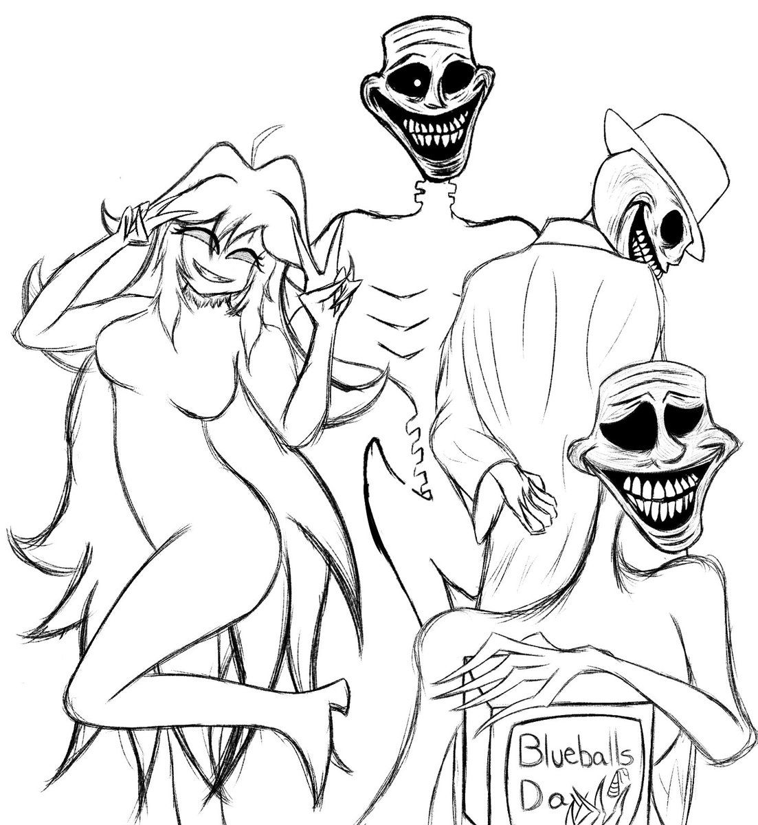 I had a little time and finished the others. 
It's a little late but here it is. 
Happy Day!
#blueballsincident 
#FNF 
#trollge