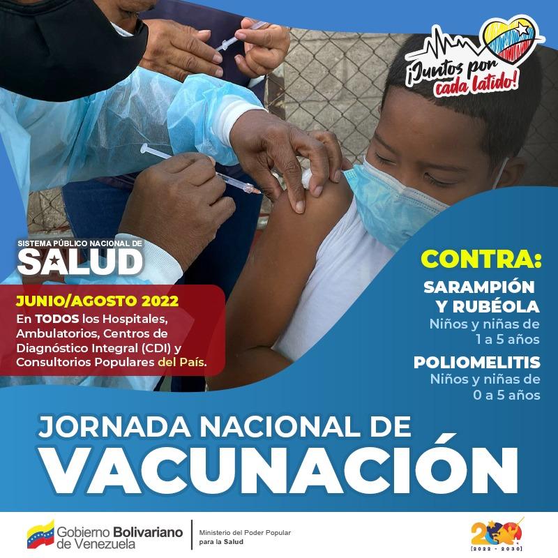 ¡Las vacunas son salud!

Protege a tus hijos e hijas y a todos los niños del país.

Campaña Nacional de Vacunación y Seguimiento contra la poliomielitis, sarampión y rubéola.

#JuntosPorCadaLatido 
#VenezuelaYArgeliaUnidas
