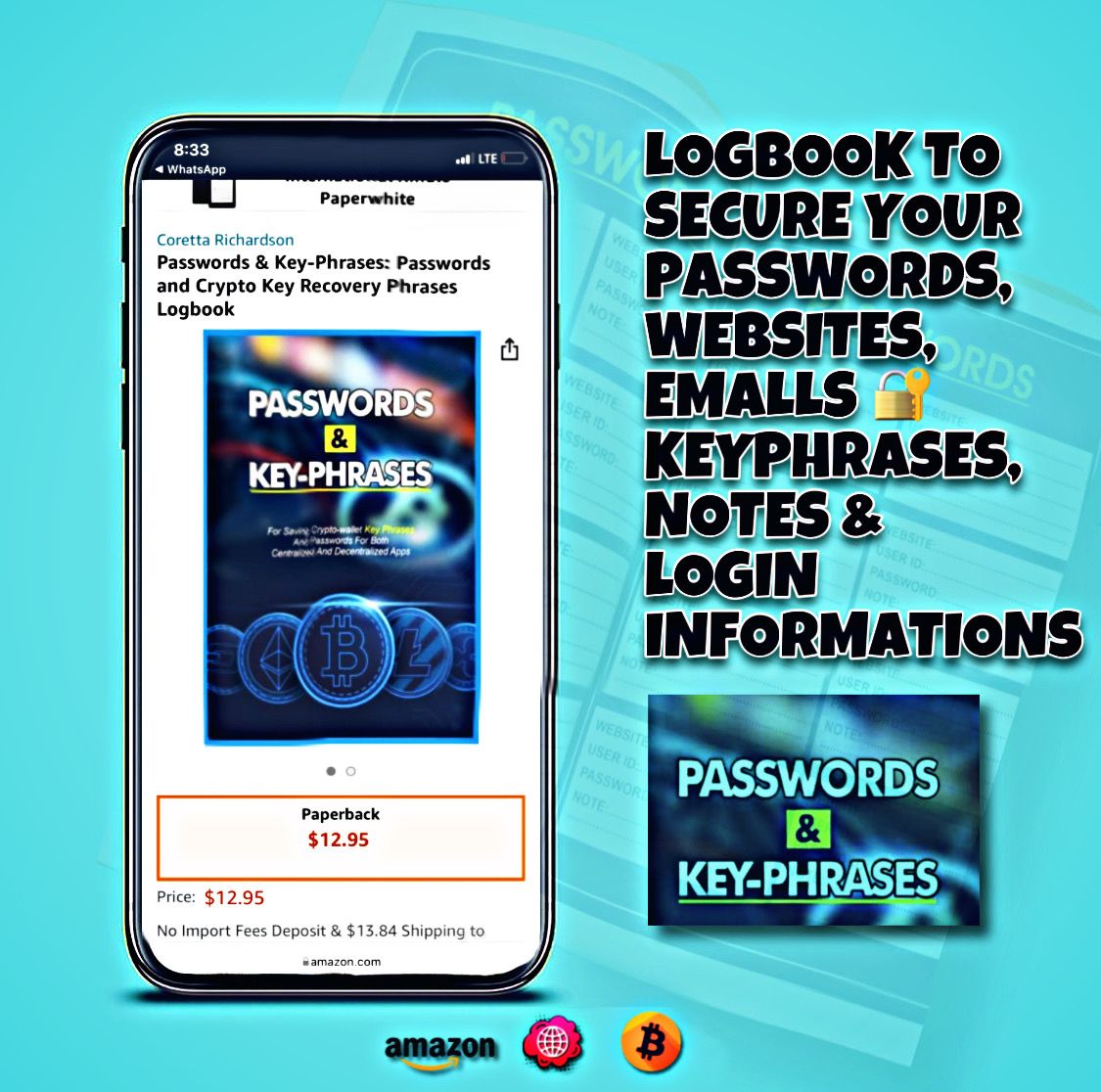 Hey Yall, support me and purchase my Password Logbook off of Amazon 📘📝🔏
amzn.to/3xi6RdN
#PasswordManager
#CryptoKeyPhrases
#MoreToCome