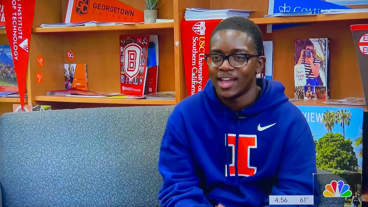 SCPCHS's tweet photo. Here are more special moments from Deontae Farrow’s interview with @nbcchicago's @ViNguyen yesterday! 

Full coverage of Deontae’s amazing story: https://t.co/QE01Ykin4l. ✨🦅

#SouthlandProud #NBCChicago https://t.co/ZL0lwO0TmI