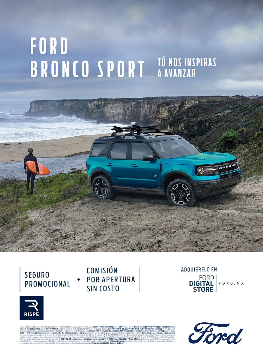 FordRispe's tweet photo. Bronco Sport te lleva más allá de donde soñaste 😎 - https://t.co/6bjPfgau2n https://t.co/JldQmCMfml