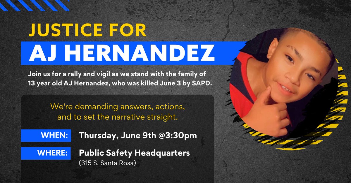 RenaudAntonio's tweet photo. San Antonio cops shoot into car, kill 13-year-old AJ Hernandez, tell mom days later. They "feared for their lives" etc. etc. Contrast with Uvalde police response is undeniable. You can't mainline courage into cowards. @latinojustice #NoHumanIsDisposable https://t.co/koaUJSqok3
