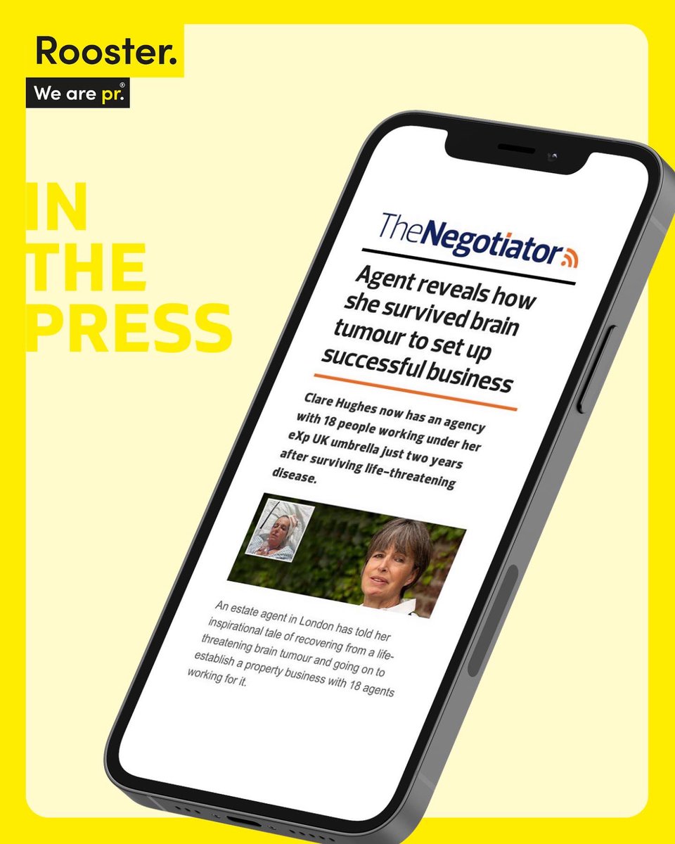 RoosterPR's tweet photo. Weβre always thrilled to get our wonderful clients the coverage theyβre looking for, and no more so when it involves getting inspiring stories like Clareβs from @eXpUK the spotlight they deserve! ππ
Read about it here: https://t.co/SN0dUJCLmO
#client #clientspotlight #expuk https://t.co/hQ72g9Gd3m