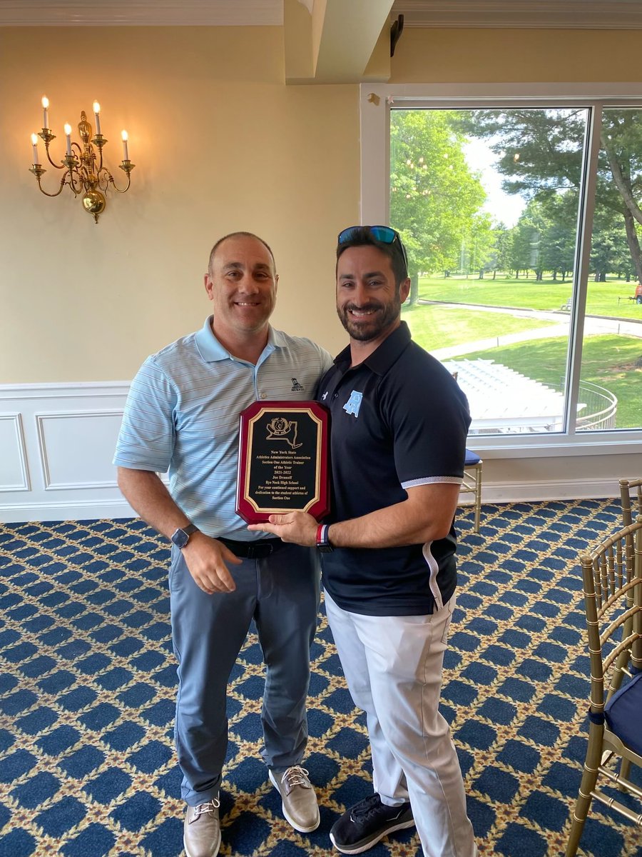 RNHSathletics's tweet photo. CONGRATULATIONS AND WELL DESERVED!!! Congrats to Our amazing Athletic Trainer, Joe Dranoff for being recognized as Conference 3’s Athletic Trainer of the Year! ⁦@RNHS_Principal⁩ ⁦@ryeneckschools⁩ https://t.co/gr0uYBGR4O