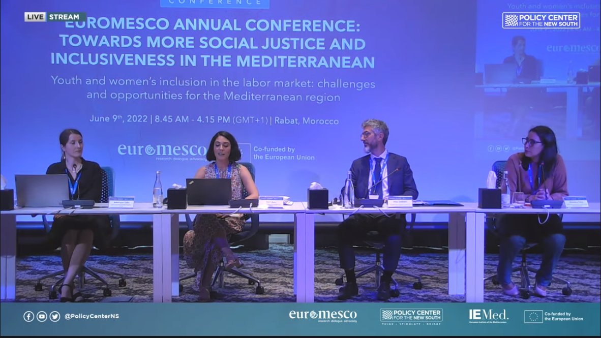 euromesco's tweet photo. 🔵The 2nd #WorkingSession is ready to start!

💬Moderated by @AnaLopezVaz, EuroMeSCo Events &amp; Dialogue Officer at @IEMed_, in this last session we will present our last policy study on #SocialProtection in the Mediterranean region👉https://t.co/fVkhtMn2GA
#AC22Morocco https://t.co/8xFWSi3ejp